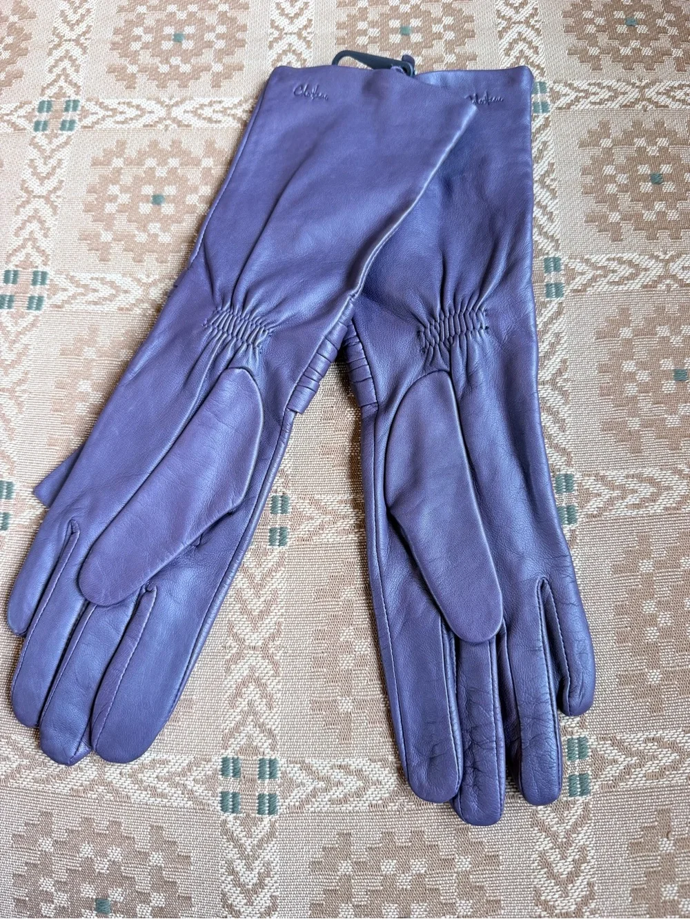 Cole Haan Purple Leather Gloves | Knot Detail | Women’s Dress Gloves